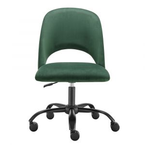 Euro Style - Alby Office Chair in Olive Green with Black Base - 15131-GRN
