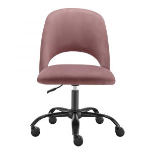 Euro Style - Alby Office Chair in Rose with Black Base - 15131-RSE