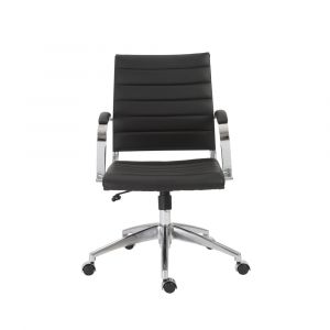 Euro Style - Axel Low Back Office Chair in Black with Aluminum Base - 10606-BLK