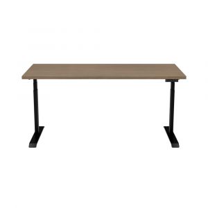 Euro Style - Braeden Top in Teak with Height Adjustable Base in Black - T-ST-S-R-X-KIT