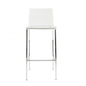 Euro Style - Chloe Bar Stool in Clear with Chrome Legs (Set of 2) - 80942CLR