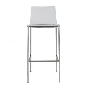 Euro Style - Chloe Counter Stool in Clear Acrylic with Brushed Aluminum Legs - Set of 2 - 80941BA