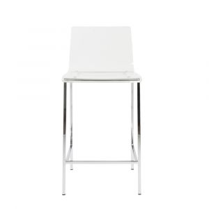 Euro Style - Chloe Counter Stool in Clear with Chrome Legs - Set of 2 - 80941CLR