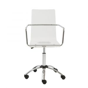 Euro Style - Chloe Office Chair in Clear with Chromed Steel Base - 80943CLR