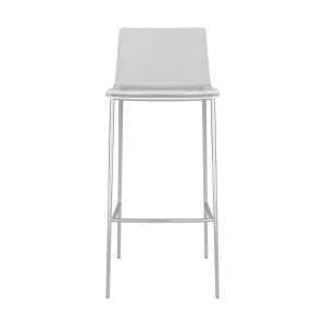 Euro Style - Cilla Bar Stool in Clear with Brushed Nickel Legs (Set of 2) - 82113BRNICK