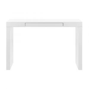 Euro Style - Doug Desk in Matte White Lacquered with One Drawer - 90303-WHT