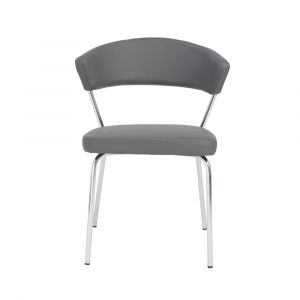 Euro Style - Draco Dining Chair in Gray with Chrome Legs (Set of 2) - 05095GRY-MP2