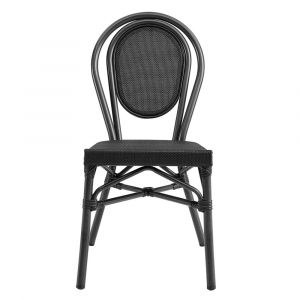Euro Style - Erlend Stacking Side Chair in Black Textylene Mesh with Black Frame (Set of 2) - 90397-BLK