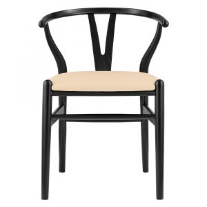 Euro Style - Evelina Side Chair with Black Stained Framed and Beige Velvet Seat (Set of 2) - 39156-BLK