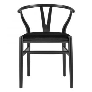 Euro Style - Evelina Side Chair with Black Stained Framed and Black Velvet Seat (Set of 2) - 39154-BLK