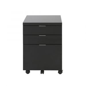 Euro Style - Gilbert 3 Drawer File Cabinet in Black - 23527BLK