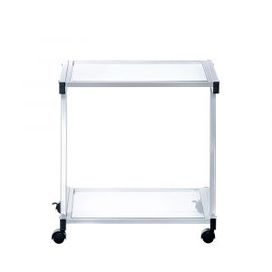 Euro Style - L-Series Printer Cart in White with Clear Glass - 27727WHT