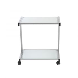Euro Style - L-Series Printer Cart with Aluminum Color Finish with Frosted Glass - 27725