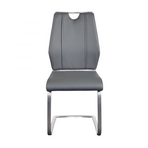 Euro Style - Lexington Side Chair in Gray and Brushed Stainless Steel (Set of 2) - 81013GRY