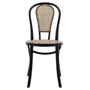 Euro Style - Liva Side Chair in Matte Black with Natural Seat and Back - Set of 2 - 39120MTBLK
