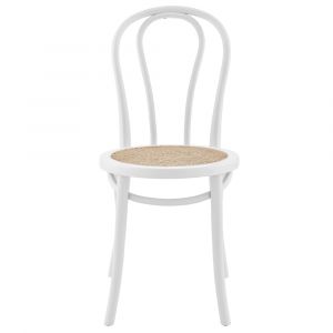 Euro Style - Marko Side Chair in Matte White with Natural Seat - Set of 2 - 39116MTWHT