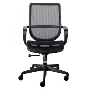 Euro Style - Megan Office Chair in Black Mesh and Black Frame - 39004BLK-FA