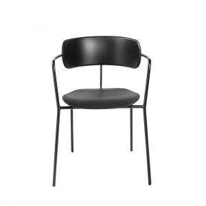 Euro Style - Paris Stacking Armchair in Black with Black Legs (Set of 4) - 90158BLK