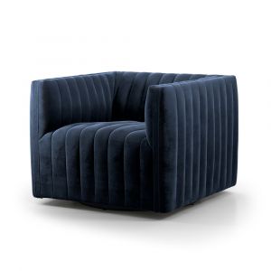 Four Hands - Augustine Swivel Chair - Sapphire Navy - 105768-008