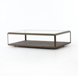 Four Hands - Shagreen Shadow Box Coffee Table - Brass - VBEN-016A