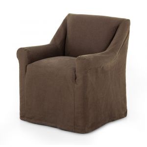 Four Hands - Bridges Slipcover Dining Armchair - Brussels Coffee - 232437-005