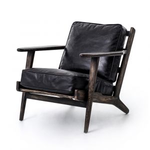 Four Hands - Brooks Lounge Chair - Rialto Ebony - 105917-007
