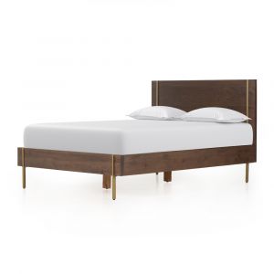 Four Hands - Carlisle Bed - Umber Brown - Satin Brass - King - 106407-012 - CLOSEOUT