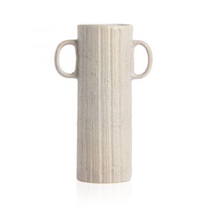 Four Hands - Cascada Small Vase - Eggshell White Ceramc - 231377-001