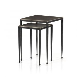 Four Hands - Dalston Nesting End Table - Raw Antique Nickel - 101650-002