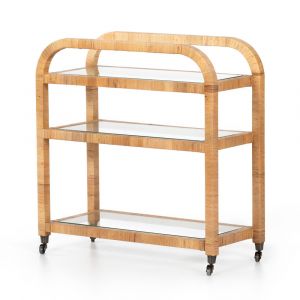 Four Hands - Dory Bar Cart - Wrapped Honey Rattan - 224319-001