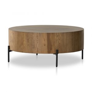 Four Hands - Eaton Drum Coffee Table - Amber Oak Resin - 228346-002