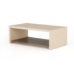 Four Hands - Hugo Coffee Table - Parchment White - VEVR-001B