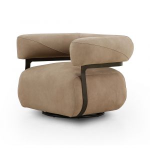 Four Hands - Gareth Swivel Chair - Nubuck Silver - 228252-006