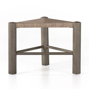 Four Hands - Grass Roots - Malvern Accent Stool-Weathered Grey Teak - 229599-001 - CLOSEOUT