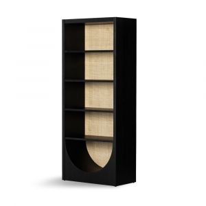 Four Hands - Higgs Bookcase - Brushed Ebony Oak Veneer - 225023-004