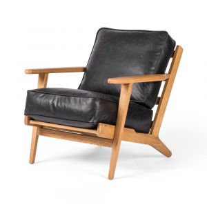 Four Hands - Irondale - Brooks Lounge Chair-Rialto Ebony - 105917-013