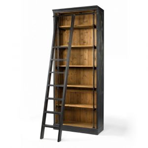 Four Hands - Ivy Bookcase And Ladder - Matte Black - CIRD-85-H4E2