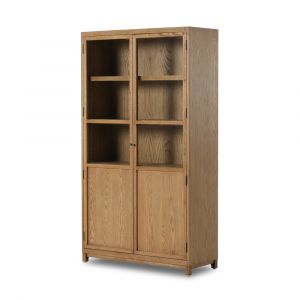 Four Hands - Irondale - Millie Panel & Glss Door Cabinet-Drifted - 235949-002