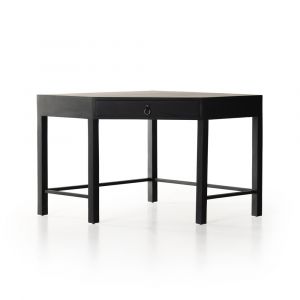 Four Hands - Isador Modular Corner Desk - Black Wash Poplar - Black Leather - Natural Iron - 226512-002 - CLOSEOUT