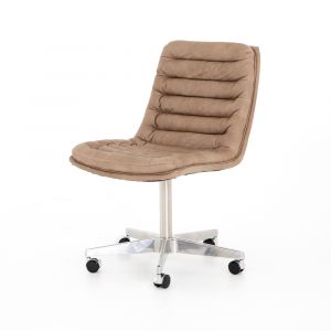 Four Hands - Malibu Desk Chair - Natural Wash Mushroom - 105699-012