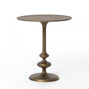 Four Hands - Marlow Matchstick Pedestal Table - Matte Brass - IMAR-07-MBR