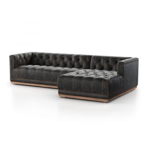 Four Hands - Maxx 2pc Raf Sectional - 109 - Dstroyed Blk - 236165-002