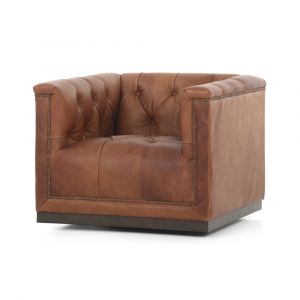 Four Hands - Maxx Swivel Chair - Heirloom Sienna - 106176-098