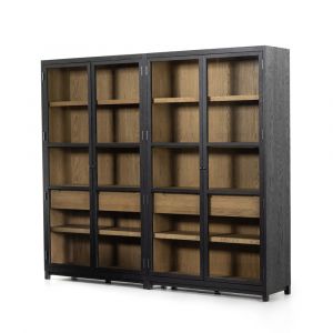 Four Hands - Millie Double Cabinet - Drifted Matte Black - 232216-001