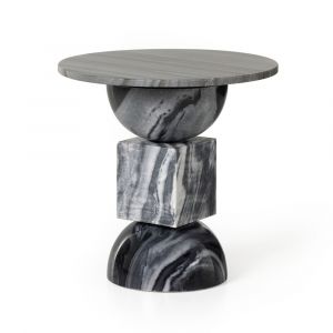 Four Hands - Neda End Table - Ebony Marble - 228902-004