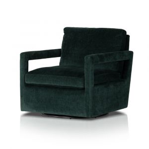 Four Hands - Olson Swivel Chair - Emerald Worn Velvet - 236092-001