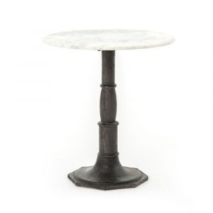Four Hands - Lucy Side Table - Carbon Wash, Marble Top - IRCK-048-CBW