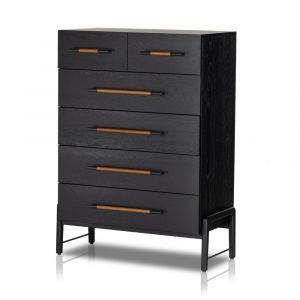 Four Hands - Rosedale 6 Drawer Tall Dresser - Ebony Oak Veneer - 108708-003