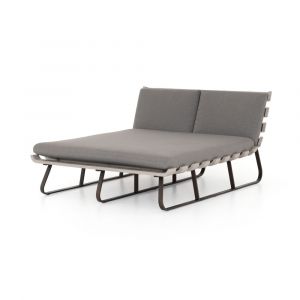 Four Hands - Dimitri Outdoor Double Chaise - Charcoal - JSOL-053A