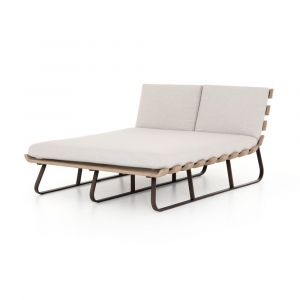 Four Hands - Dimitri Outdoor Double Chaise - Stone Grey - JSOL-053